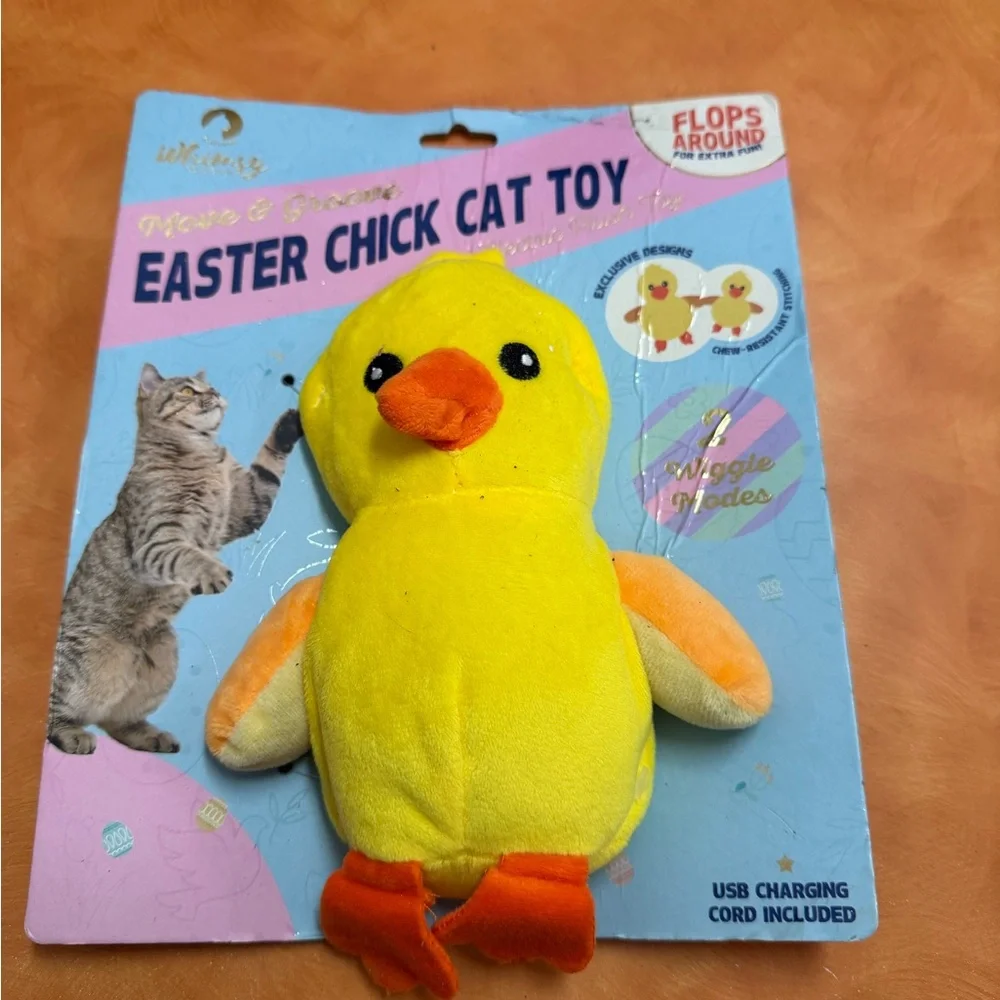 Whimsy Easter Chick Cat Toy - Yellow and Orange - Interactive